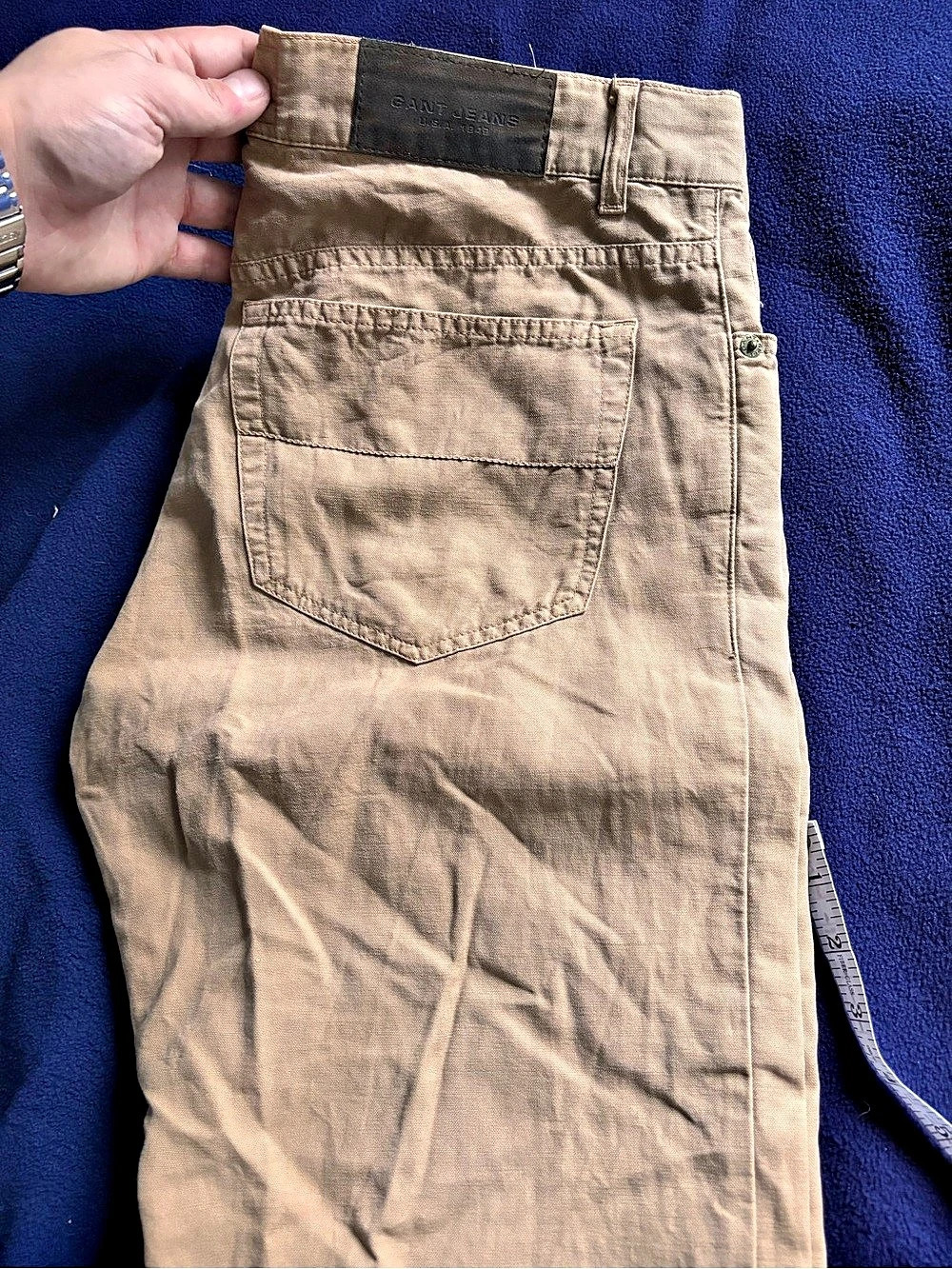 Gant men’s waist 32 straight cut cotton/linen chinos